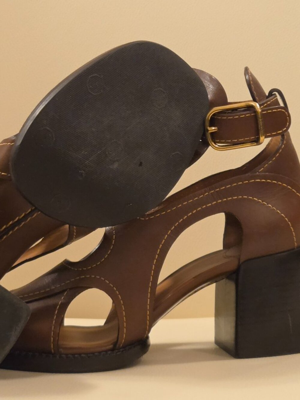 brown leather Chloé Gaile sandals - Picture 17 of 17